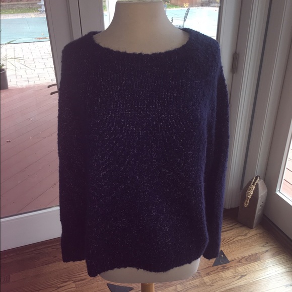 Navy blue oversized sweater.