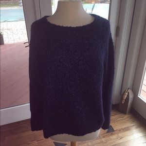 Navy blue oversized sweater.