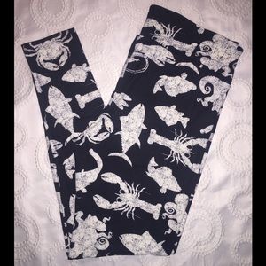 NEW HTF Sea / Marine Life Lularoe Leggings 🦀🐙🐠