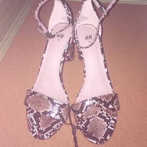 H&M new snake skin high heel sandals.