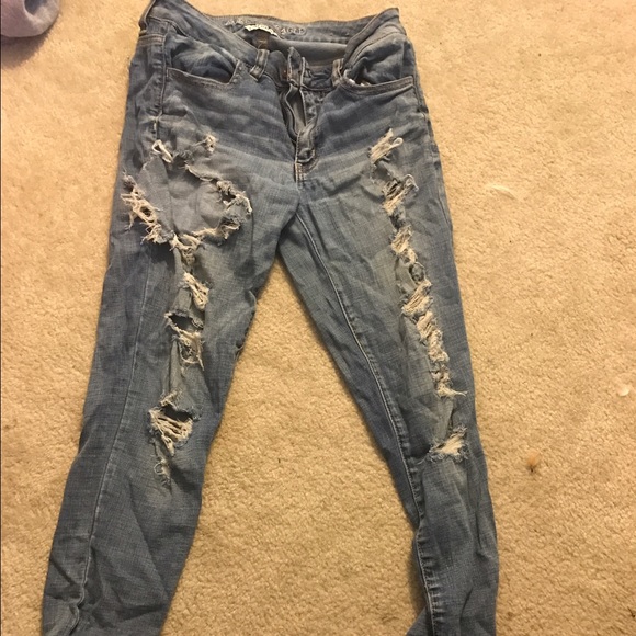 Distressed jeans