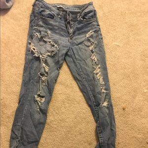 Distressed jeans