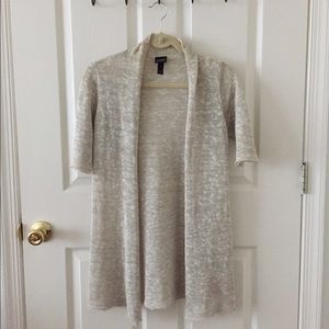 Eileen Fisher light beige cardigan.