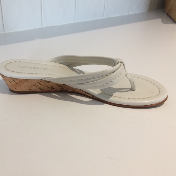 Bernardo Shoes - Bernardo white leather wedge sandals