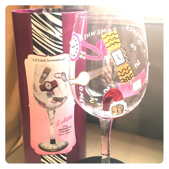 Lolita "it's 5:00 somewhere" wine glass