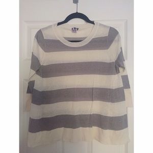 JCrew Swing Sweater in linen stripe