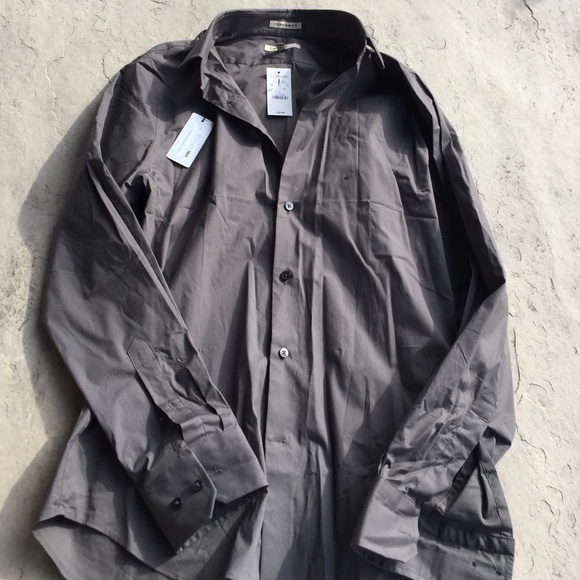 Express 1MX Extra Slim Fit Gray Green Button Up