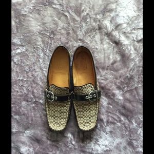 COACH EMERY Mini Logo Loafers Khaki & Chocolate