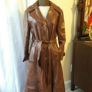 Vintage Butter Leather Skin Gear Trench 
