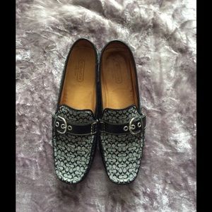 COACH EMERY Mini Logo Loafers Black & White