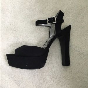 Black chunky heels