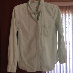 Mint green shrunken boyfriend collard shirt