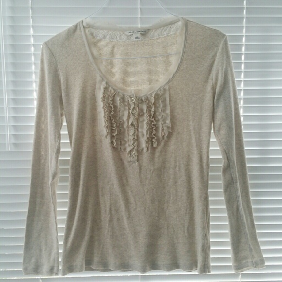 DONATED!! Banana Republic Cream Ribbed Shirt