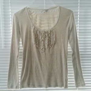 DONATED!! Banana Republic Cream Ribbed Shirt