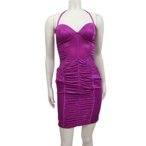 Bebe Purple/Magenta Sullie Bra Top Corset Dress