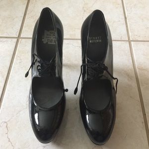 Black Patent Stuart Weitzman Platform Pumps 8.5