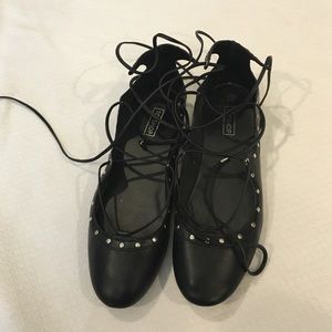 Topshop lace up flats
