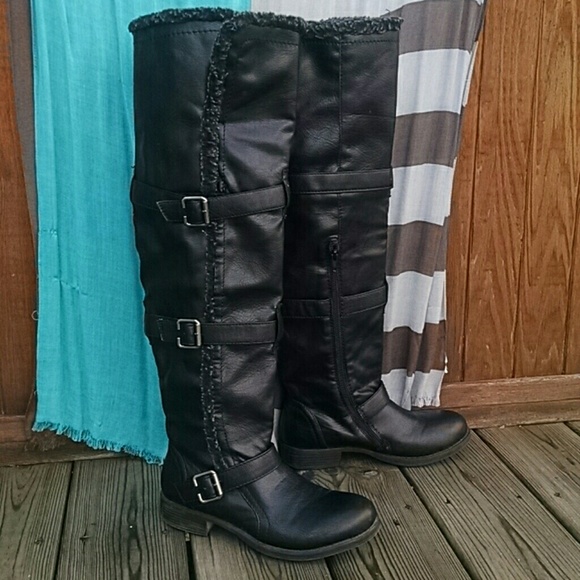 Over the knee fleece and flannel lined boot.