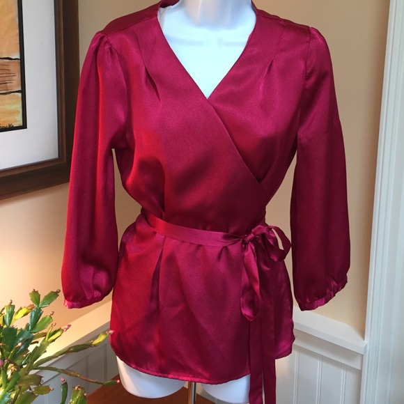 Silky wraparound blouse