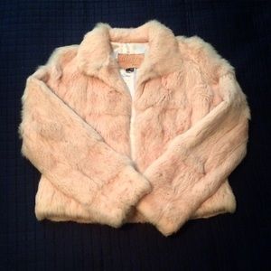 Genuine Vintage Pink Fur Jacket sz small