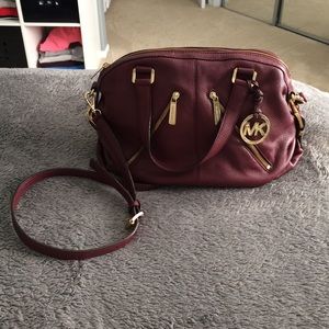 Michael Kors maroon crossbody satchel