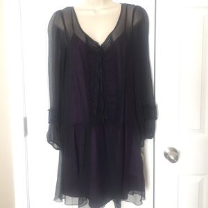Nanette Lepore Dark navy and purple slip dress