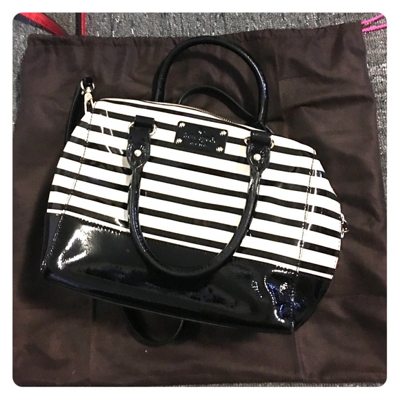 Kate Spade Black and White Striped Bag