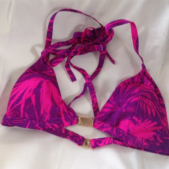 Victoria's Secret pink & purple strappy bikini top