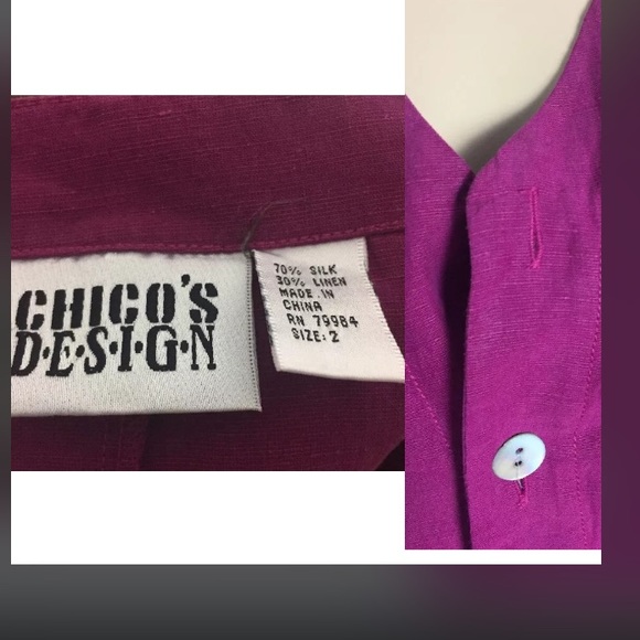CHICO'S Design Sleeveless Fuchsia 3 pocket Top