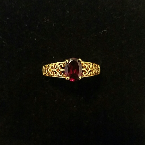 Costume, Ruby and Gold-plated Ring