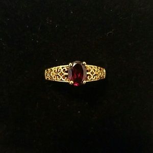 Costume, Ruby and Gold-plated Ring