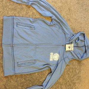 VS PINK light blue full zip hoddie