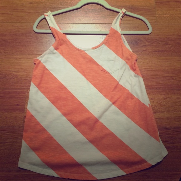 Orange and white tank top