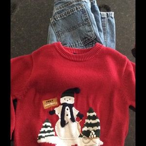 Christmas sweater and jeans