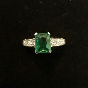 Costume, Emerald and Silver ring