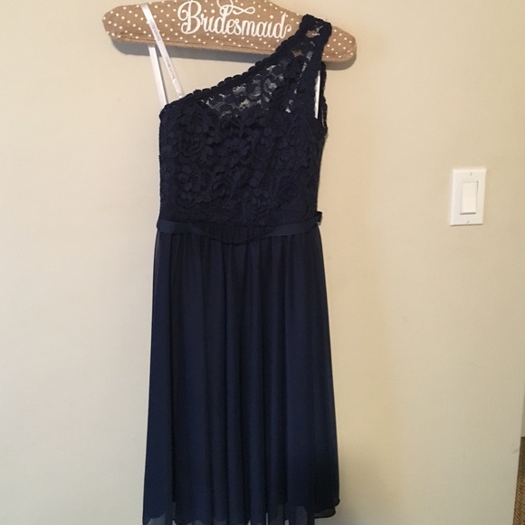 David's Bridal marine bridesmaid's dress