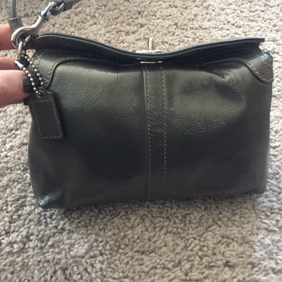 NWOT Coach Leather Wristlet -Pewter/Gray