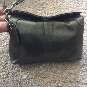 NWOT Coach Leather Wristlet -Pewter/Gray