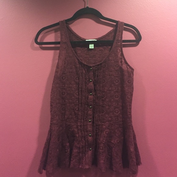 Small Maroon Peplum Blouse