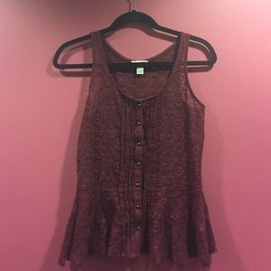 Small Maroon Peplum Blouse