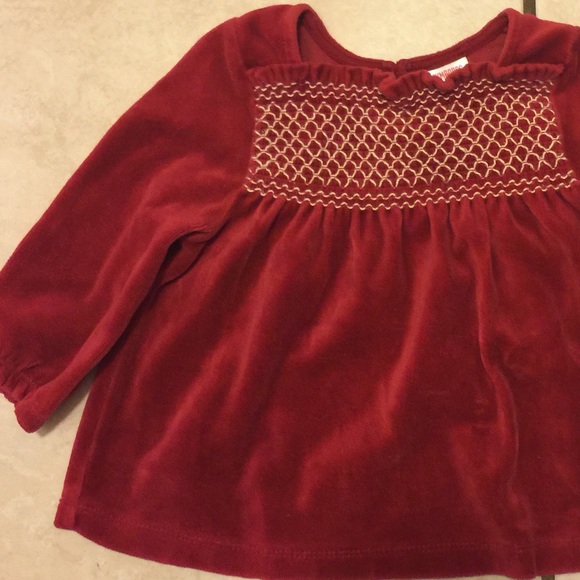 Gymboree Red Smocked Top Christmas holiday 🎄