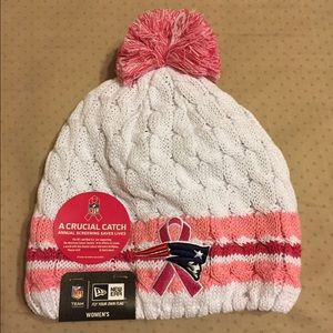 New England Patriots Pink Pom Beanie