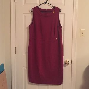 Dark Red Talbots Woman 16W knit sleeveless dress