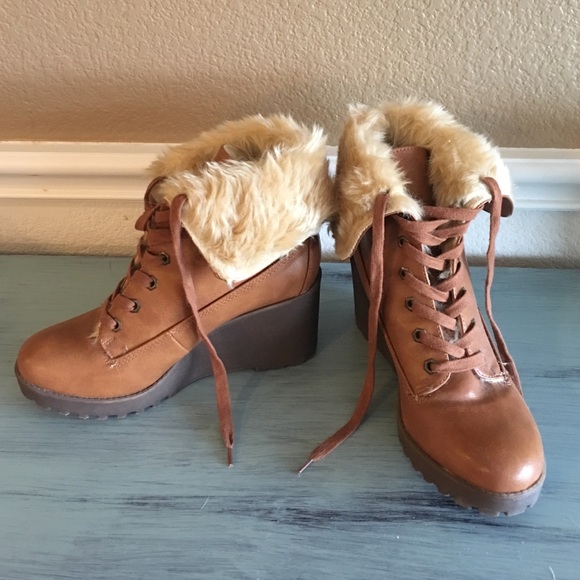 Tan winter booties