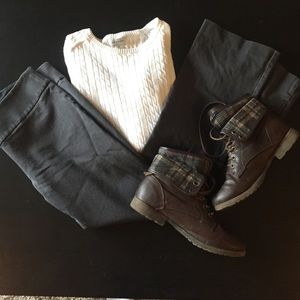 LOFT grey boot cut pants size 2