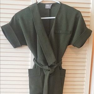 ASOS PETITE KIMONO MILITARY GREEN DRESS SIZE 2
