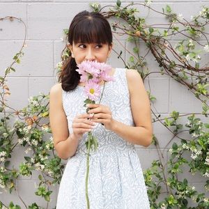 Light blue vintage inspired dress. Modcloth style.