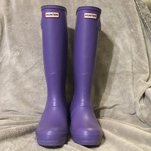 Tall Purple Hunter Rain Boots - Size 6
