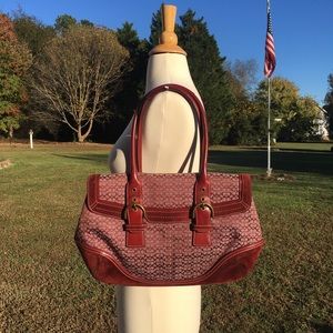 Vintage Coach Soho burgundy Signature Satchel