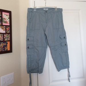LOFT blue grey cargo capris